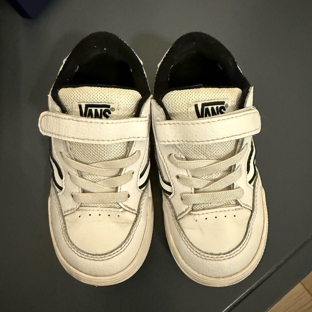 Vans Kids Cream and Black Sneakers